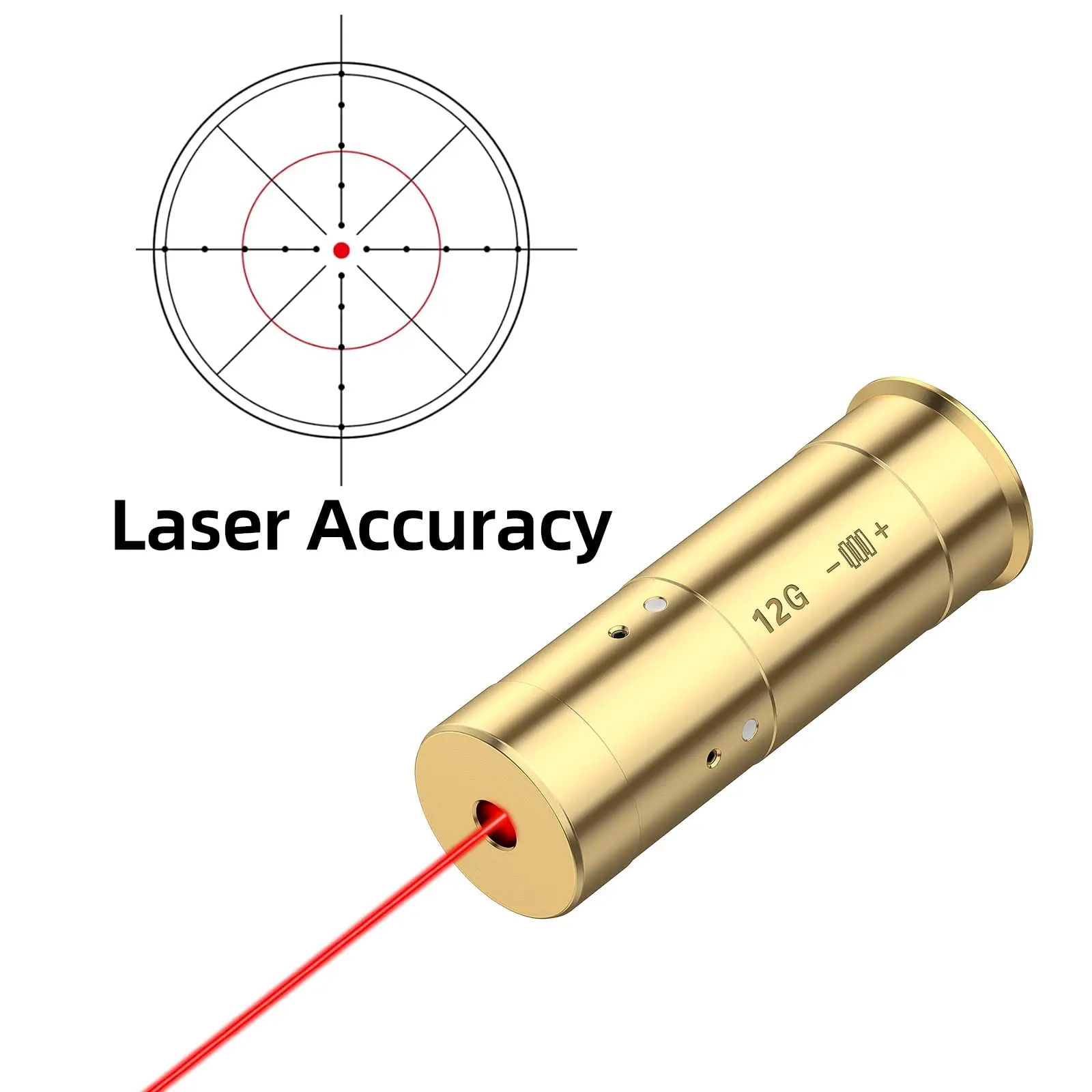 Laser Bore Sight EZshoot 12-Gauge Red Laser Boresighter Compatible with Shotgun with Extra Batteries Hunting High Accuracy