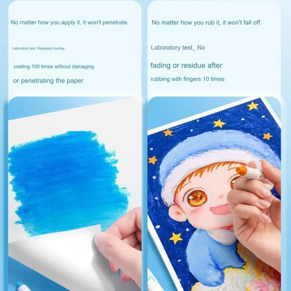 Washable Oil Pastels 12/24/36/48Colors Erasable Storage Box Colored Crayon Not Dirty Hands Painting Tools Stationery