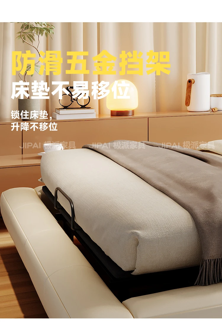 Modern Full Size Bed Frame White Headboard Storage Twin Bed Bases Frames Bedroom Platform Cama De Casal House Furniture