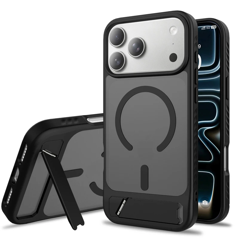 Magnetic Matte Translucent Foldable Stand Wireless Charging Protective Case