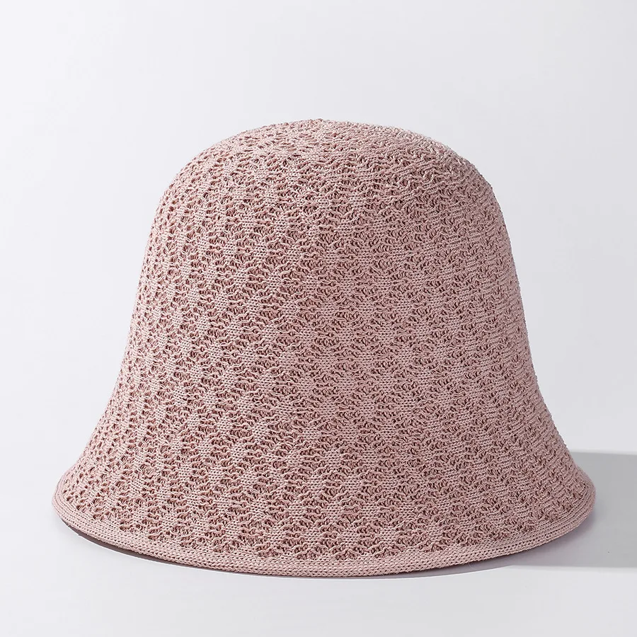 COKK Bucket Hat Women Spring Summer Breathable Hollow Knitted Foldable Sunhat Female Gorro Bob Fishing Hat Female New golf bucket hat