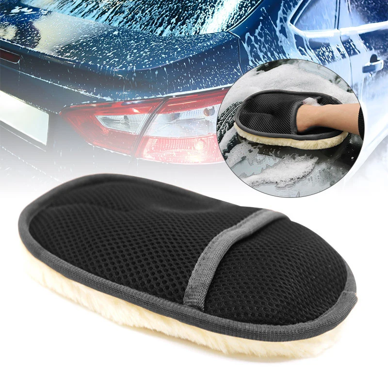 Upgrad Wool Thickening Car Styling Ultra Soft Car Washing Gloves Waxing Polishing Cleaning Brush Motorcycle Washer Care Products car cleaning gloves