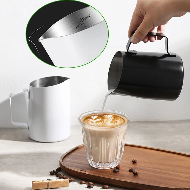 Stainless Steel Milk frothing Jug Coffee Pitcher Clear Scales Craft Coffee  Latte Tool Cafe Gadgets 