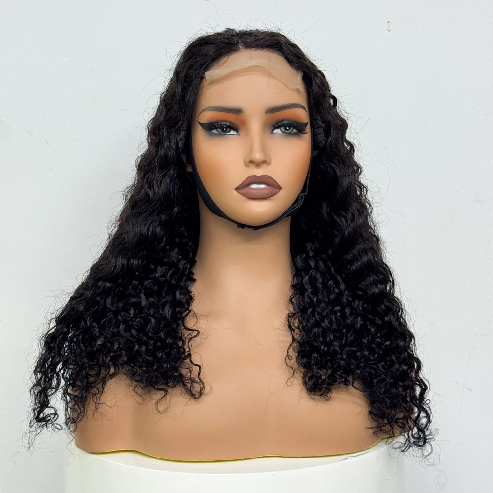 250% Density Human Hair Wigs Water Wave Curly 4x4 Lace Closure Transparent Lace Closure Wig Curly Hair Wig for Black Women