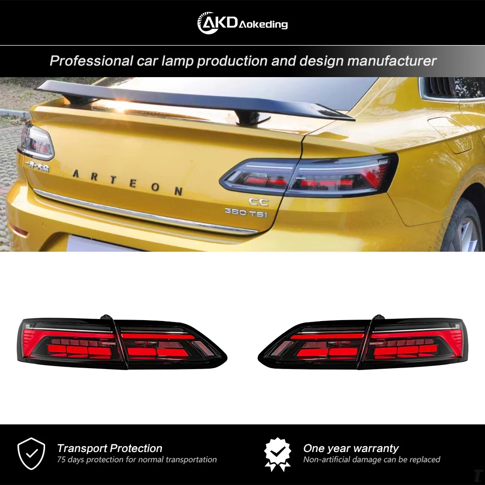 

Автостайлинг AKD для VW CC Areton 2019-2022, задние фонари со стандартным анимационным тормозом, модернизация парковки, Facelift