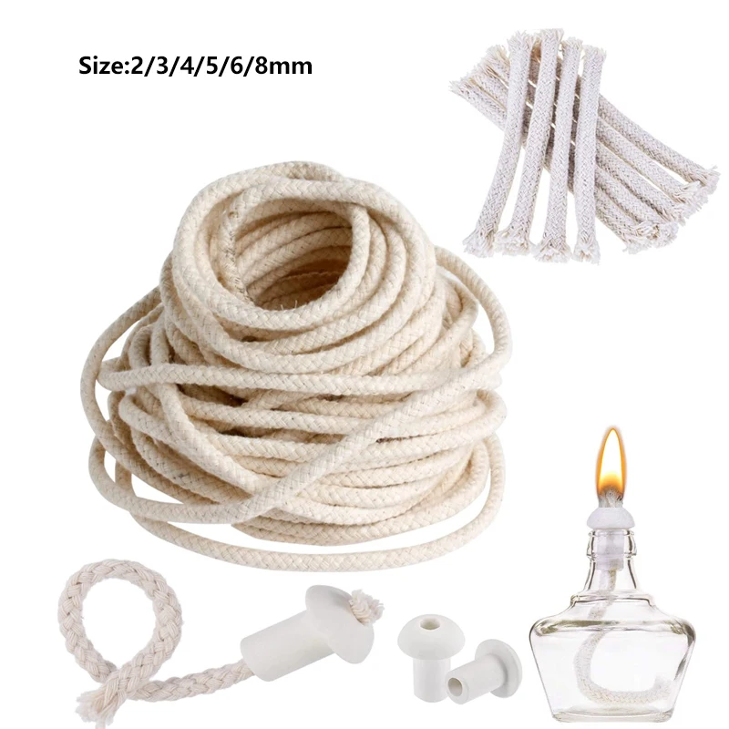 3/5/10M Alcohol Wick Rope Burner Cotton Wick Round Cotton Kerosene Oil