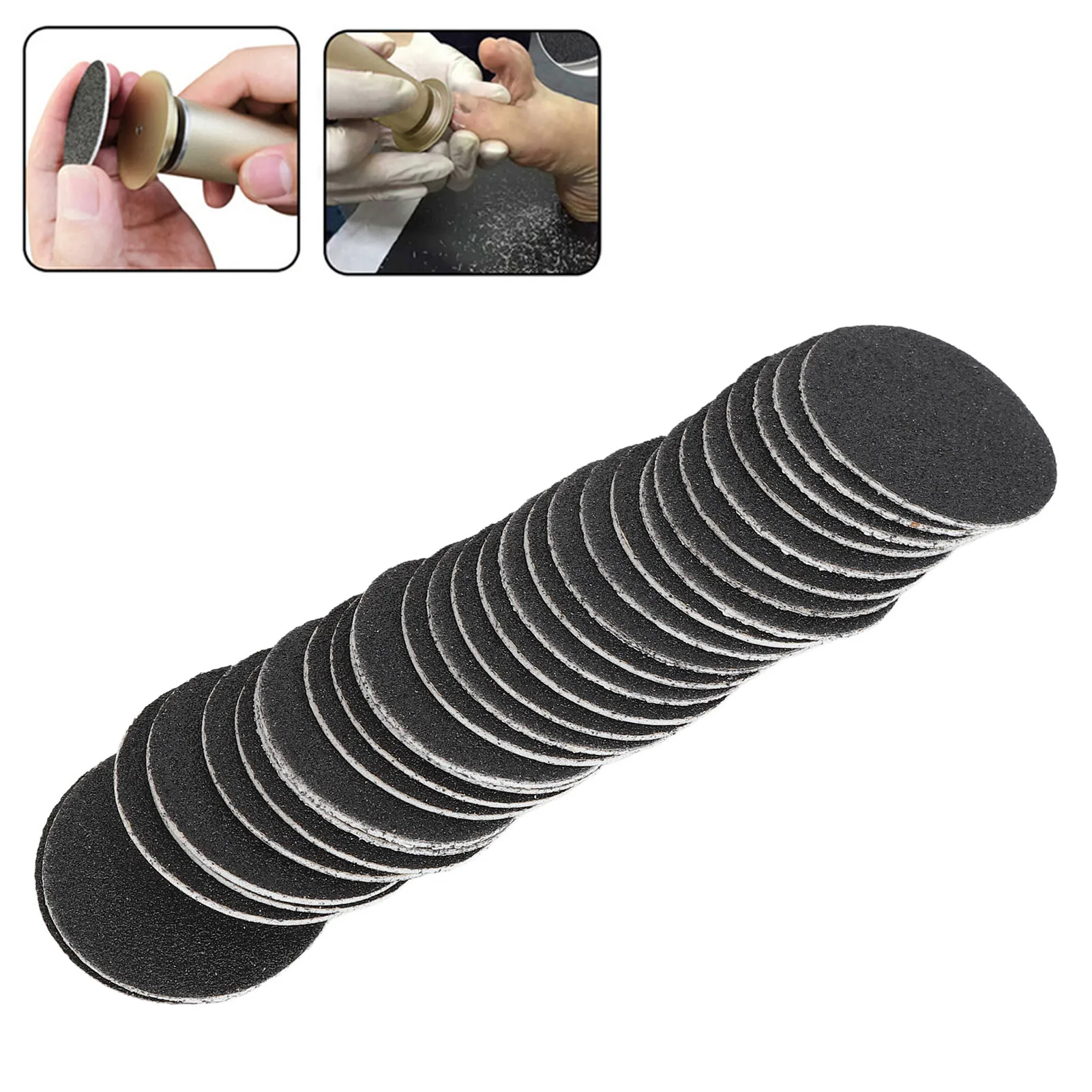 Foot File Refill Disks Pedicure Tool 60pcs 180 Grit Callus Removal Replaceable Foot File Replacement Sandpaper Discs