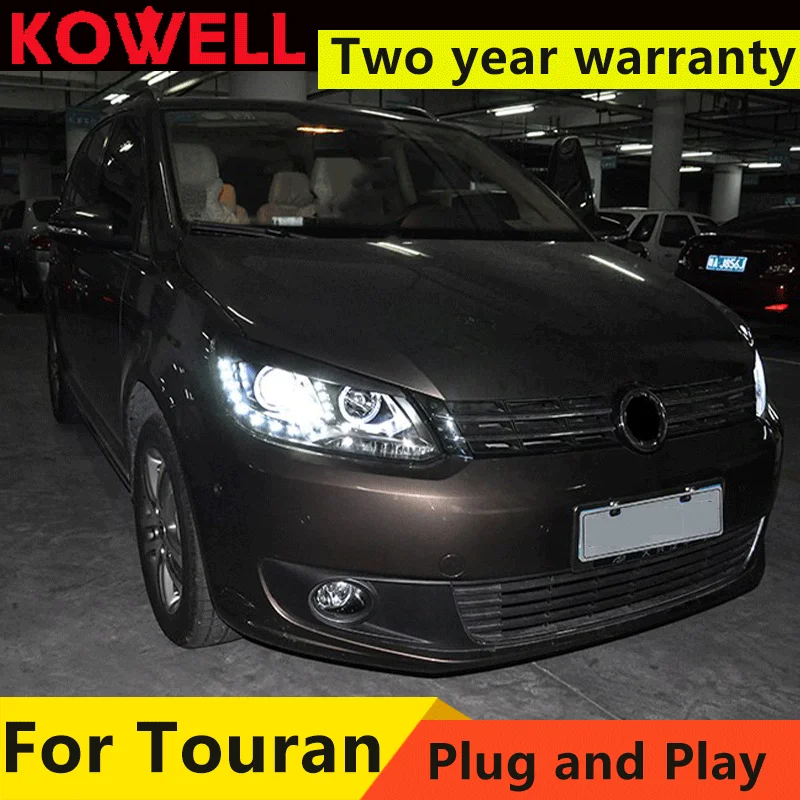 

Стайлинг автомобиля для VW Touran фары 2010-2015 Новый Touran светодиодный ные фары DRL Биксеноновые линзы дальний и ближний свет противотуманная фара
