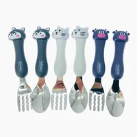 Tableware Cartoon Kids Spoon Fork Set Dessert Spoon for Children Fork Baby Gadgets Feed Kid Children's Cutlery for Kids Boxless 2