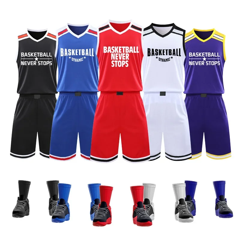 Custom Basketball Wear Sets Mens Personalized Full Digital Printed Colorful Basketball Jerseys For Youth LQ209