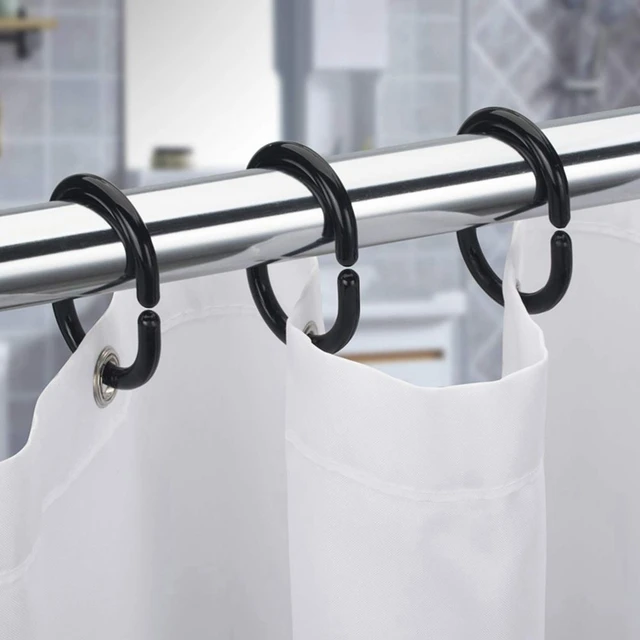 Shower Curtain Hooks Stainless Steel  Shower Curtain Rings Thick Rod -  12pcs/set - Aliexpress