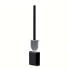 Silicone Toilet Brush Set with Removable Long Handle - Wall Mounted Household Cleaning Tool, Plastic, Reusable 3