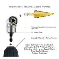 Fixation d'adaptateur de perceuse à 105 degrés, douille hexagonale d'extension de pilote d'impact 1/4 "pour clés et perceuses, tournevis de charge 4