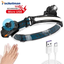 

3PCS Wide Range Lighting LED Headlamp with XPG+COB Lamp Waterproof Portable Floodlight Sensor Headlight for Expedition, Fishing