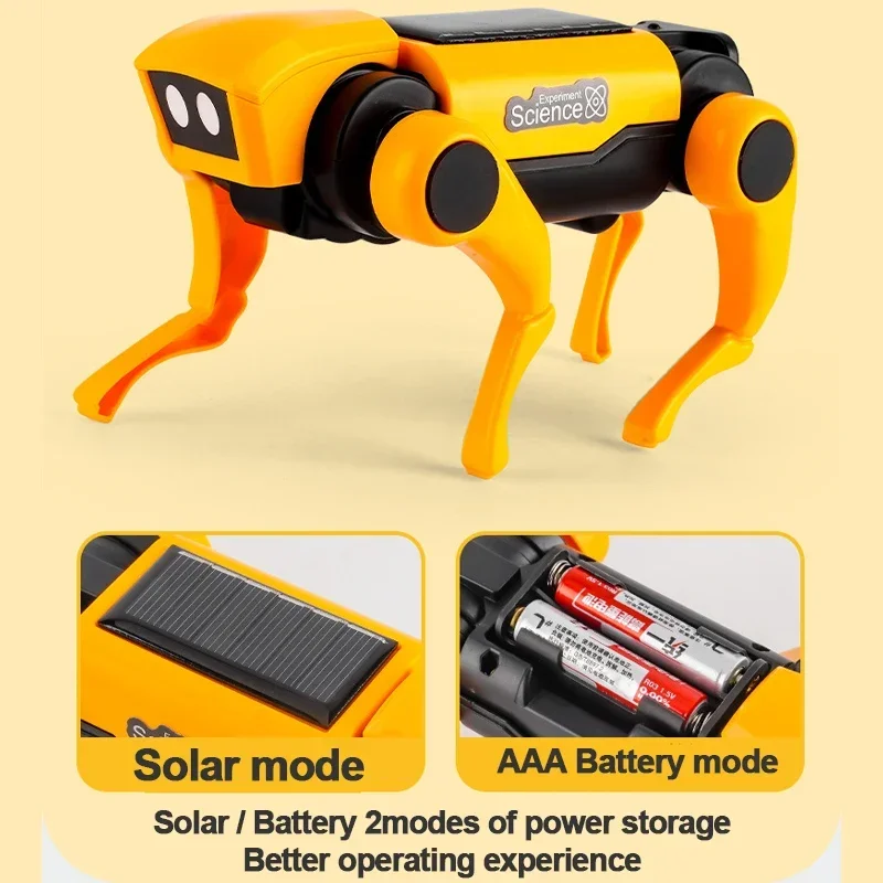 Solar Robot Dog Cat Science Experiment Diy Building Powered Learning Tool Education Robots Technological Gadgets Kit for Kid