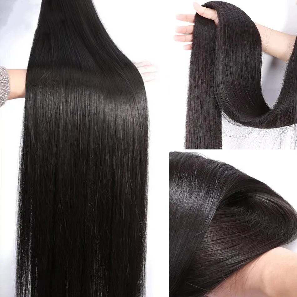 MELODIE 36 38 40 Inch Bone Straight Human Hair Bundles Brazilian Human Hair Weave Bundles 30 Inch Extensions