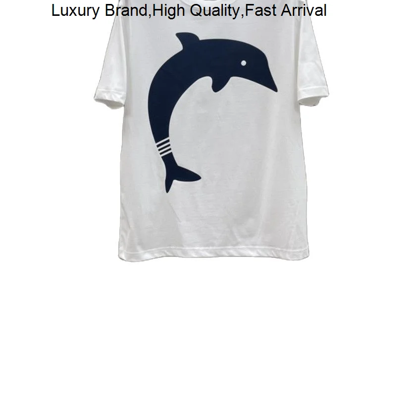 

Couple Fashion Luxury Casual Short Sleeve Brand Dolphin Pattern Design Print High Quality Trend Crew Neck Famous T-Shirt