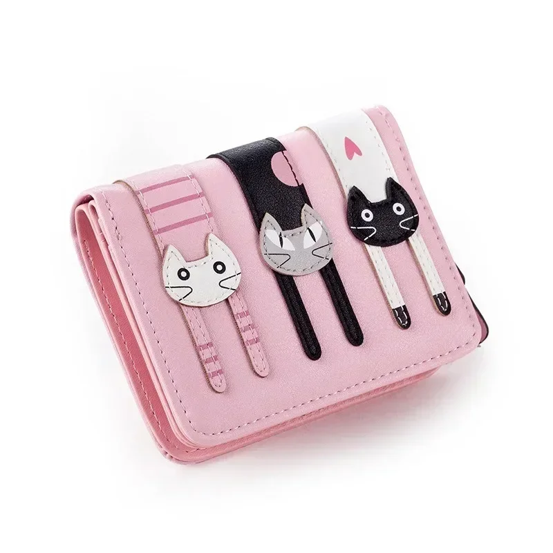 Women Cute Cat Wallet Small Zipper Girl Wallet Brand Designed Pu Leather Women Coin Purse Female Card Holder Wallet Billetera 6
