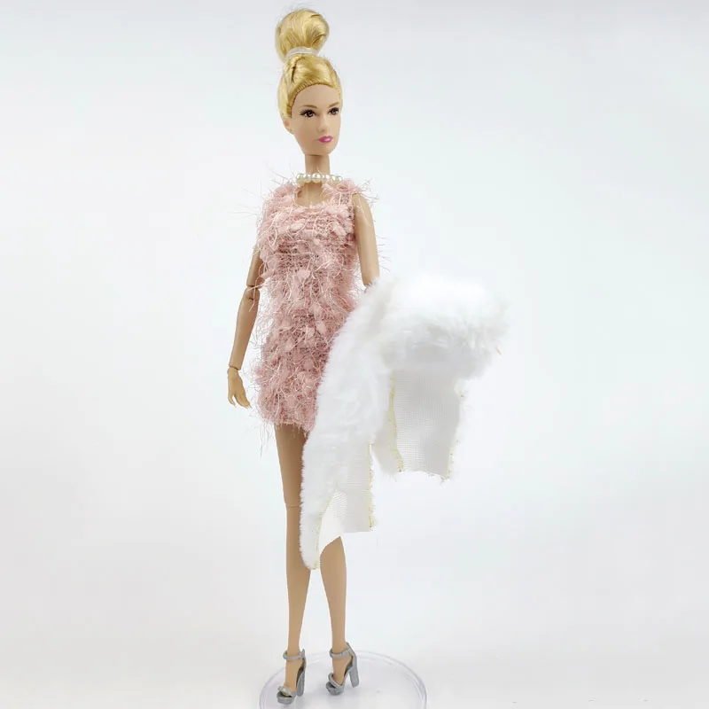 High Quality Clothes Set for Barbie Doll Pink Sleeveless Dress