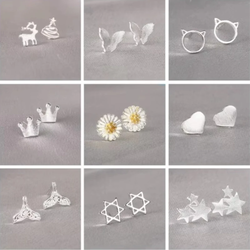 REETI Kronen-Ohrstecker aus 925er-Sterlingsilber, Ohrringe für Frauen, Geschenk, Sterling-Silber-Schmuck, Pendientes Mujer