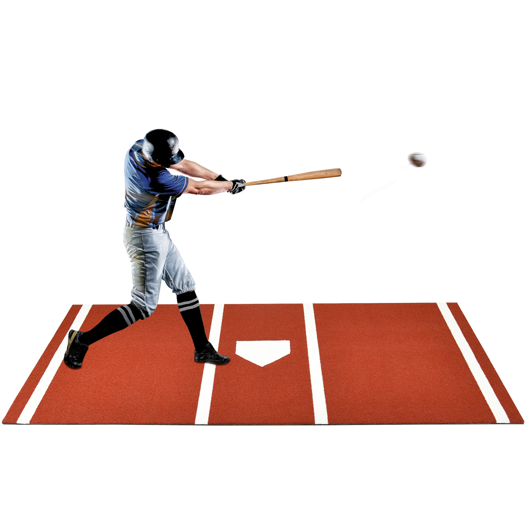 Red Synthetic Grass Turf Baseball Softball Batting Practice Hitting Mat 6