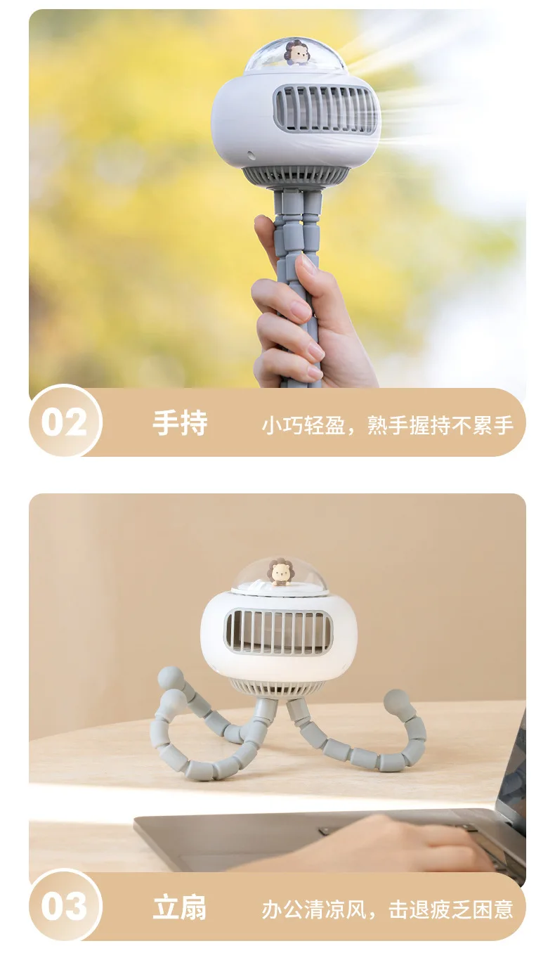 Fan for Cart Stroller Fan Portable Outdoor Clip On for Baby 600mAh USB Rechargeable Handheld Electric Home 3 Speeds