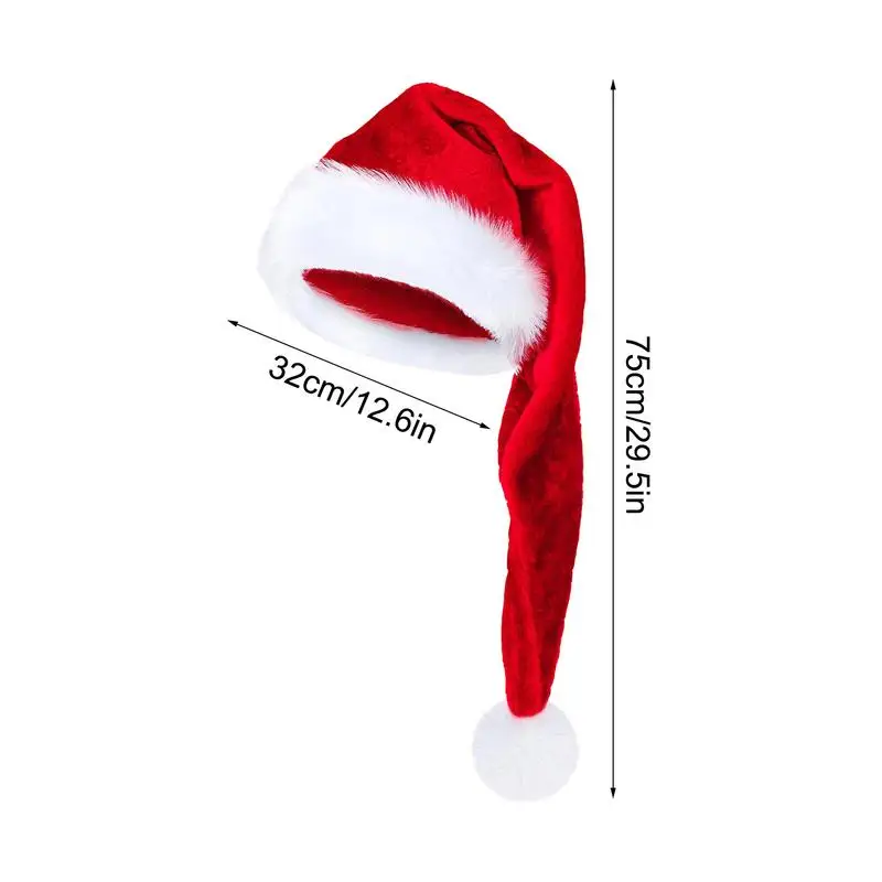 Large Santa Hat Soft Christmas Plush Hats Unisex Adults Cosplay Costume Christmas Hat For New Year Holiday