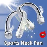 2024 New Outdoor Sports Portable Neck Fan 3-Gears Speed Adjustable Angle Fast Cooling 2400mAh Long-lasting Silent Turbine Fan 1
