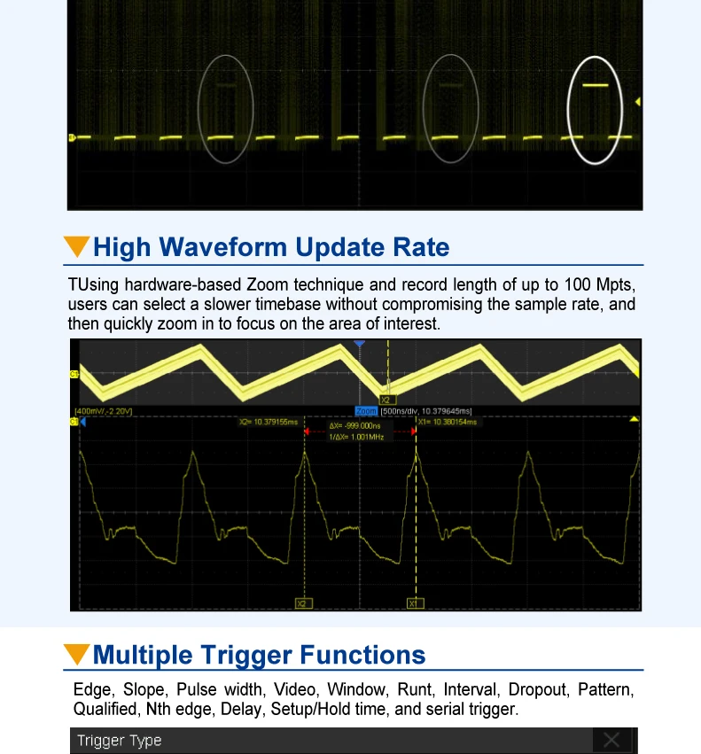 SIGLENT High resolution digital oscilloscope SDS1072X/1074X/1102X/1204X HD high-