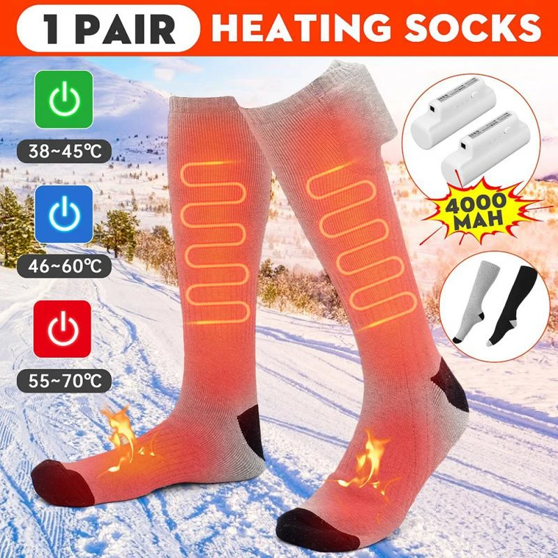 precio Detectar eficaz Calcetines térmicos de invierno para hombre y mujer, medias térmicas  recargables por USB, sin batería, para senderismo, esquí y ciclismo,  4000mah| | - AliExpress