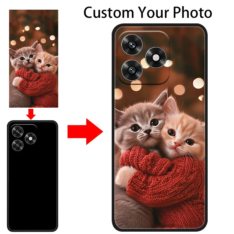 Personalized Matte Soft Silicone Phone Case with DIY Photo Back Cover and TPU Bumper