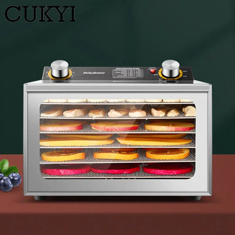 CUKYI 8 Layers Automatic Fruit Dryer Dried Fruit Machine Food Dehydrator Commercial Household Vegetable Herbal Flower Tea EU UK