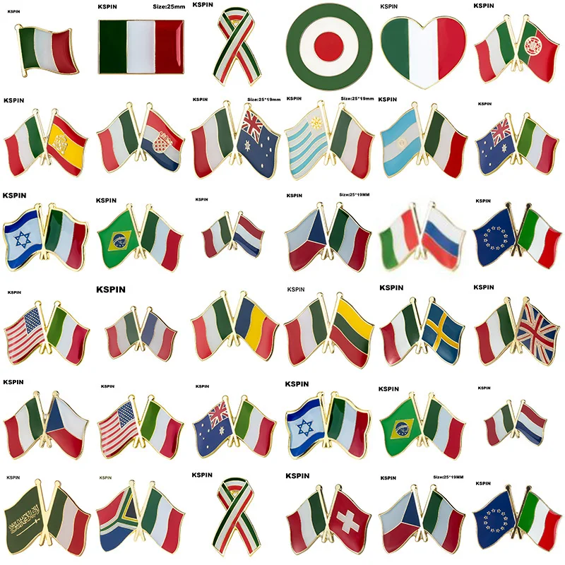 

Italy Flag Laple Pin Badge Brooch