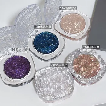 ZVEV monochrome flash eye shadow plate is delicate, clear, shiny, pearly, broken diamond color eye shadow cream