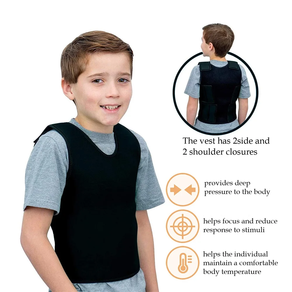 Sensory Deep Pressure Vest for Kids Comfort Compression Vest for Autism Hyperactivity Mood Processing Disorders Breathable - Image 2