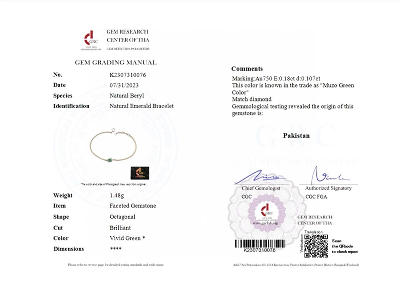 Metal: 18K Yellow Gold elegant real emerald bracelet