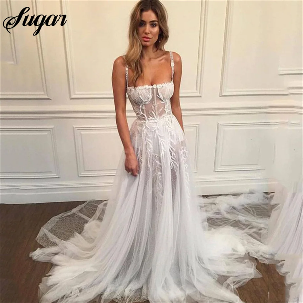 

Мягкое пляжное свадебное платье, платье невесты со съемным рукавом, платье невесты с сердечком, свадебные платья с высоким разрезом сбоку, платье