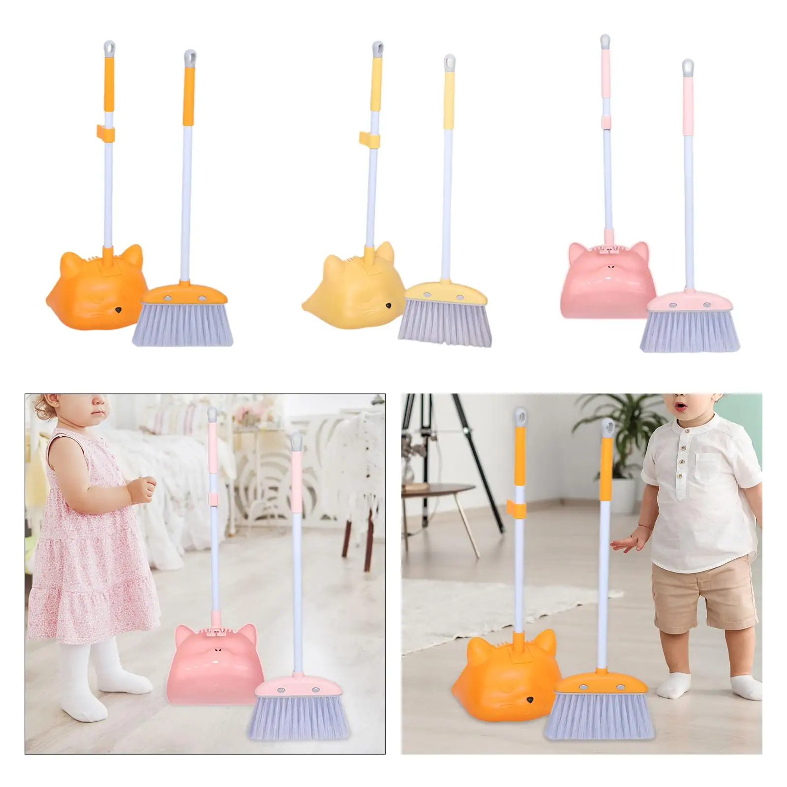 Mini Broom with Dustpan Kids Cleaning Set Toddlers Cleaning Toys Set Sweeping Play for Boys