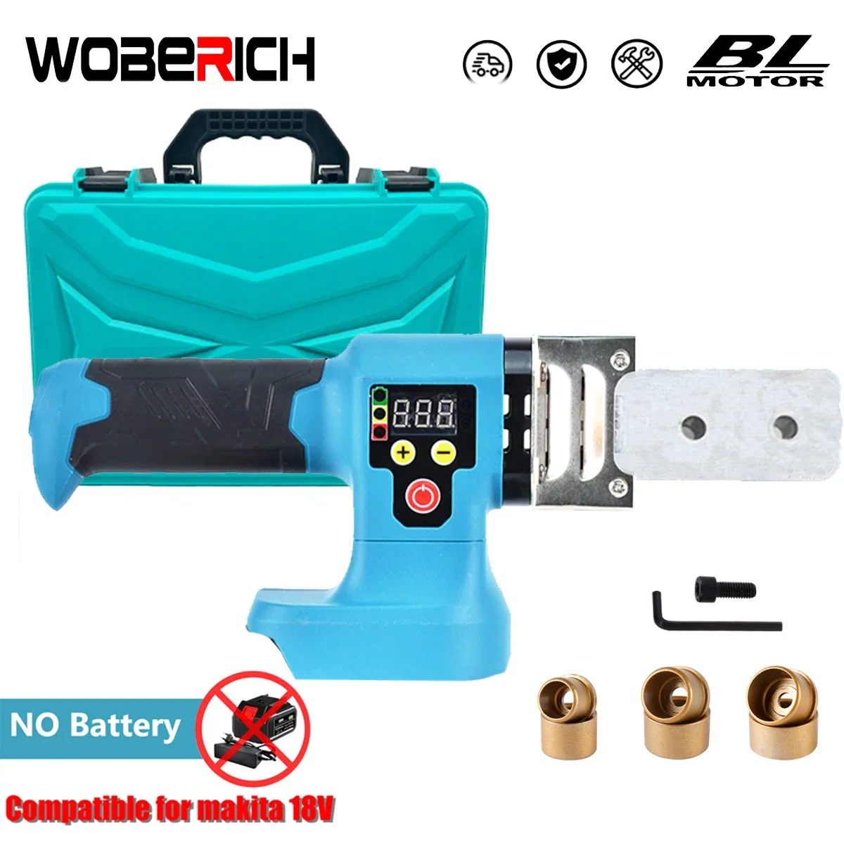 Cordless Hot Melt Machine Electric PPR Water Pipe Melter Plastic Welding Machine With Replacement Heads For Makita 18V Battery