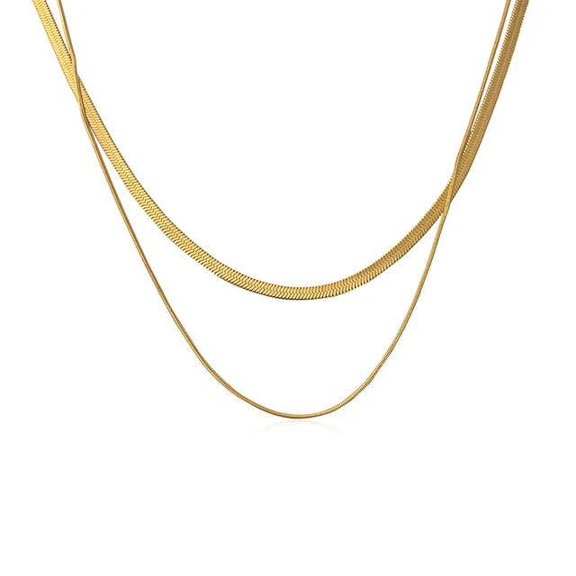 Pulsera de cadena de hoja de doble capa exagerada para mujer, joyería chapada en oro, acero de titanio, accesorios de joyería, nueva moda - Image 6