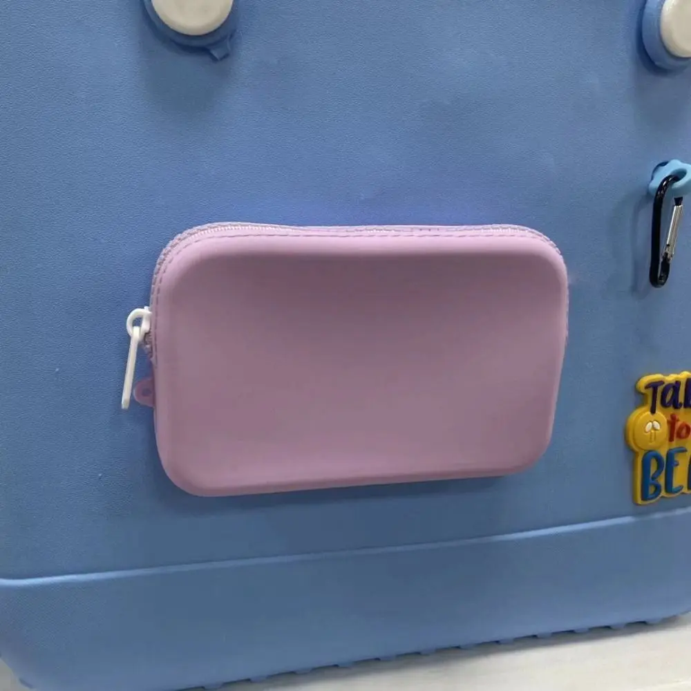 Large-Capacity Solid Color Silicone Wallet EVA Waterproof Coin Bag Cute Beach bag Pendant Storage Bag Bogg Storage