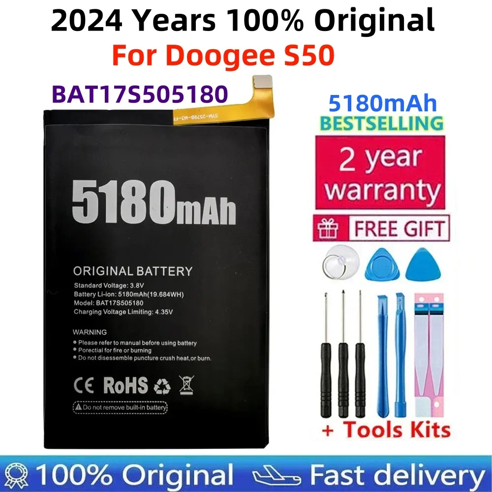 

100% Original New Genuine High Quality BAT17S505180 5180mAh Batteria For Doogee S50 Phone Battery Replacement Batteries