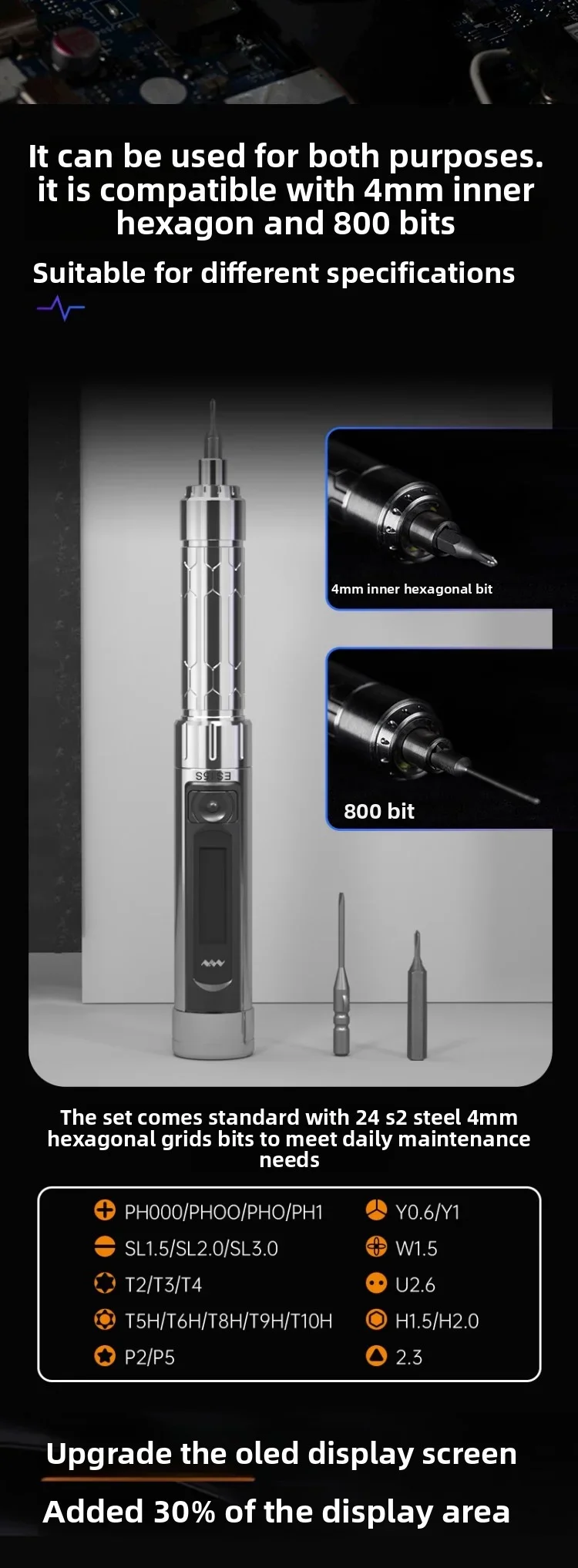ES15S USB Chargeable Cordless Screwdriver intelligent Motion Control Electric Sc