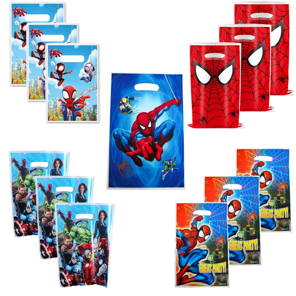 

Spiderman Gift Bag Candy Loot Bag Cartoon The Avenger Party Festival Event Birthday Decoration Favor Baby Shower Party Supplies