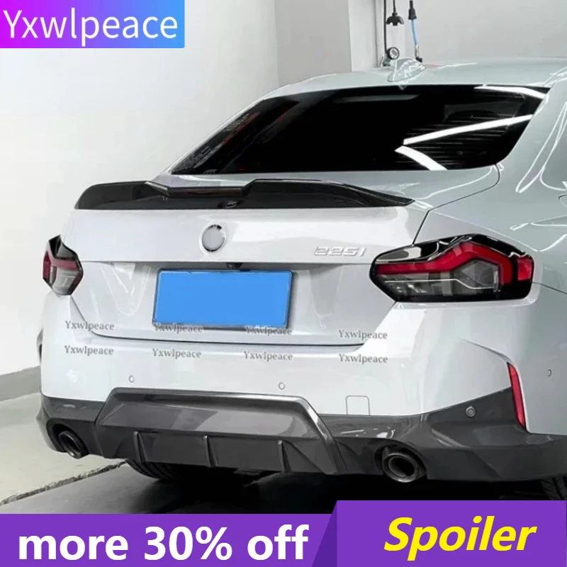 

For BMW 2 Series Coupe G42 2022 2023 Spoiler 220i 225i 230i M240i ABS Glossy Black/carbon Fiber Look Rrar Trunk Lip Spoiler