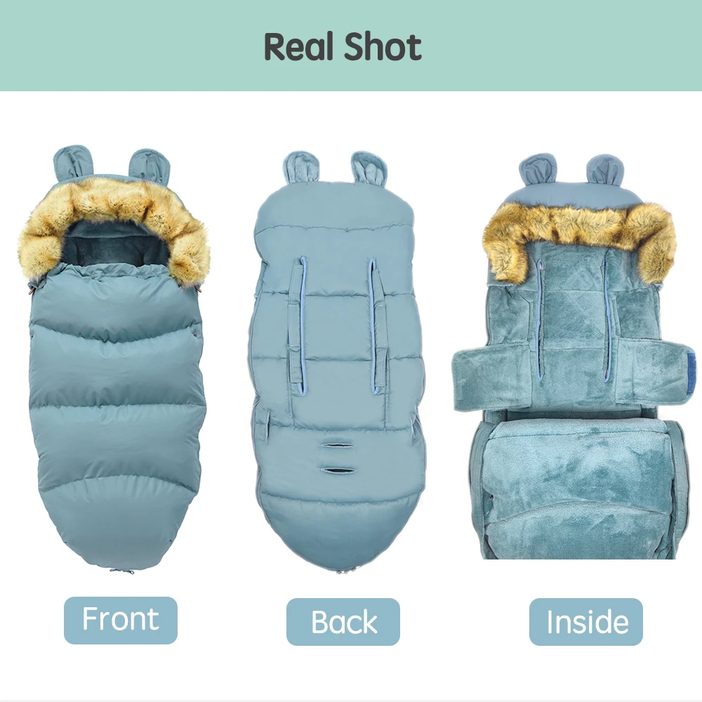 Baby Sleeping Bags for Stroller Footmuff -30℃ Winter Thicken Sleeping Bag for Babies Blanket Universal Stroller Sleeping Bag