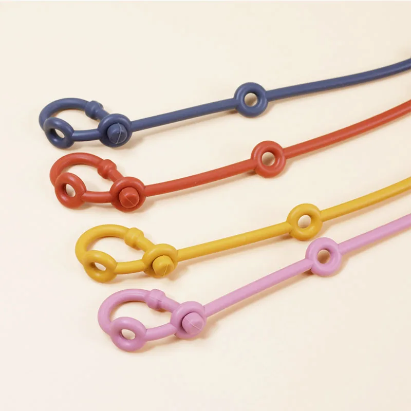 Pacifier Chain Pacifier Clip Teething Toys Pacifier Accessories Teething Toy Tethers Teether Clip New Silicone Toy Safety Straps Newborn Teething Soother Chew Dummy Chains Adjustable Baby Pacifier Clip Teether Straps