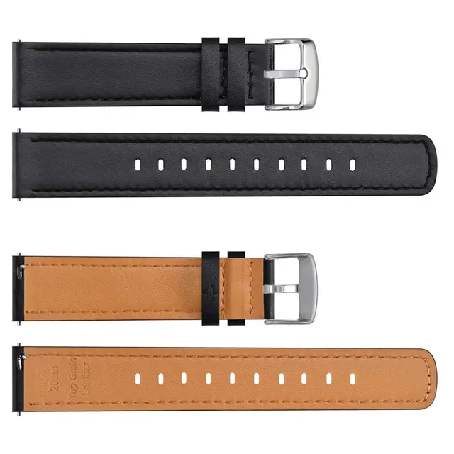 Bracelet Montre Cuir Horween à Changement Rapide - Largeurs 18mm, 20mm, 22mm - Style Rétro Pour Homme Et Femme