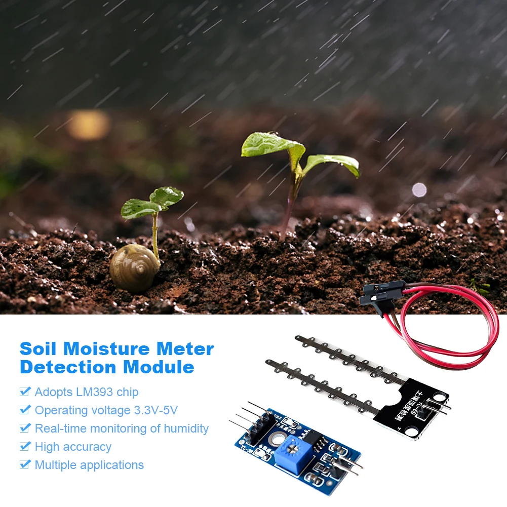 Smart Electronics Soil Moisture Hygrometer LM393 Digital Humidity Sensor Module Board 5V High Precision for Robot Smart Car