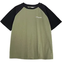 2024 Boys Pure Cotton Short Sleeved T-shirt Raglan Sleeve Top Trendy Children's Clothing Summer New Korean Style 1